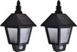 Prolenta Premium Solar-wandlampen 2 st met bewegingssensor zwart