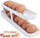 Bol Eierhouder voor koelkast - Pinguïn eierhouder voor gekookte eieren - 2 lagen automatische rollende eierdispenser - Eierdozen rolldown organizer voor de keuken - 12-14 eieren opslag