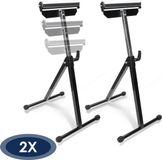 Merkloos 2x Rolbok 68-108cm verstelbaar rollensteun staal-Max. draagkracht 60kg-zwart