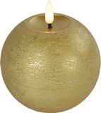 Countryfield LED kaars/bolkaars - Goud - B10 x H11 cm - Lyon - Warm Wit