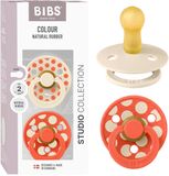 BIBS Colour Fopspeen - 6-18 mnd - 2-pack - Rond - Ivory/Tango