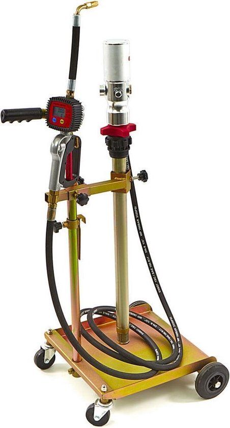 HBM Verrijdbare Olievatpomp voor Vaten, 50-60 liter, 18 l/min, 8 bar, 4 m slang, BSP 1/4, SAE 130, stookolie