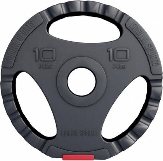 Gorilla Sports Olympische Halterschijf - 10 kg - Kunststof Gripper - 50 mm