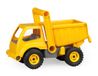 Lena 04210 4210 EcoActives Vrachtwagen, bouwplaatsvoertuig ca. 27 cm, robuuste kiepwagen, Natuurlijke houtgeur door ecologisch houtgehalte, kiepwagen voor kinderen vanaf 2 jaar, speelgoed in geel,Geel/Zwart