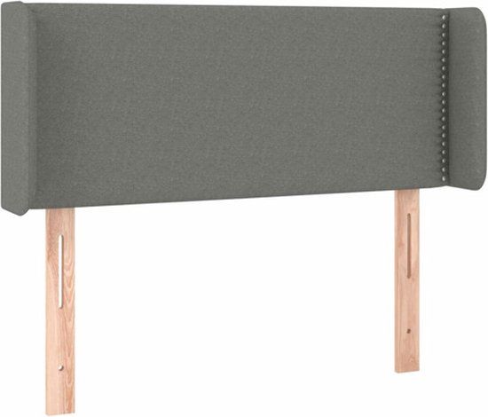 vidaXL Hoofdbord met randen 103x16x78/88 cm stof donkergrijs