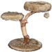 dobar® 35290FSCe design krabpaal "Jimmy" - echt hout krabmeubel voor katten - klauwverzorging met jute - kattenboom met natuurlijke houten stam incl. pluche bekleding & speelbal - Ø 50 x 72-82 cm -