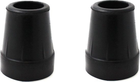 Krukdoppen 22 mm Anti-Slip Zwart - Set van 2