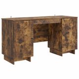 vidaXL Bureau Gerookt eiken Bewerkt hout 142,5 x 50 x 75 cm
