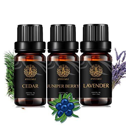 Aphrosmile 100% pure ceder etherische olie set voor het maken van kaarsen, 3 x 10 ml aromatherapie lavendel etherische olie kit voor diffuser therapeutische kwaliteit jeneverbes bessenachtige oliën, set voor massage