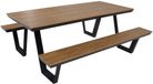 In And Outdoormatch Picknickset - Rechthoekig - Aluminium - Polywood Teak Look - 200x89x75 cm