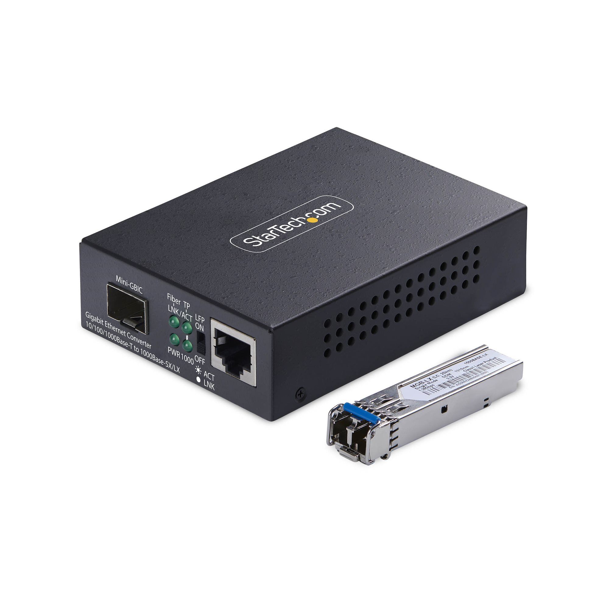 StarTech.com Gigabit Ethernet Koper-naar-Glasvezel Media Converter, SM LC, 40km
