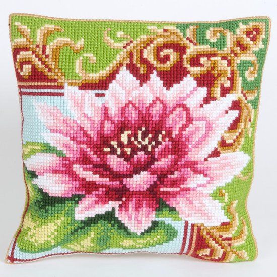 Collection d'Art Borduurpakket Kussen Luxurious Lily 2