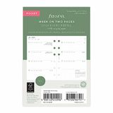 Filofax Pocket Eco Week op twee pagina's 2024 dagboek met tabbladen, wit