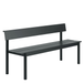 Muuto Banc Linear Steel avec dossier Noir, 170x34 cm
