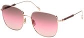 Tod's To0302 Lunettes de soleil femme acier géométrique rose 58mm