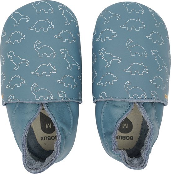 Bobux Soft Soles - Baby Slofjes Leer - Dino Blue - Maat 30