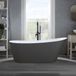 Hudson Reed Vrijstaand Bad Modern - Grijs (Dark Charcoal) en Zwarte Overloop | 160cm x 75cm | Otterton