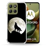 Cokitec Versterkte hoes voor Motorola G15 Animal Wolf Zwart