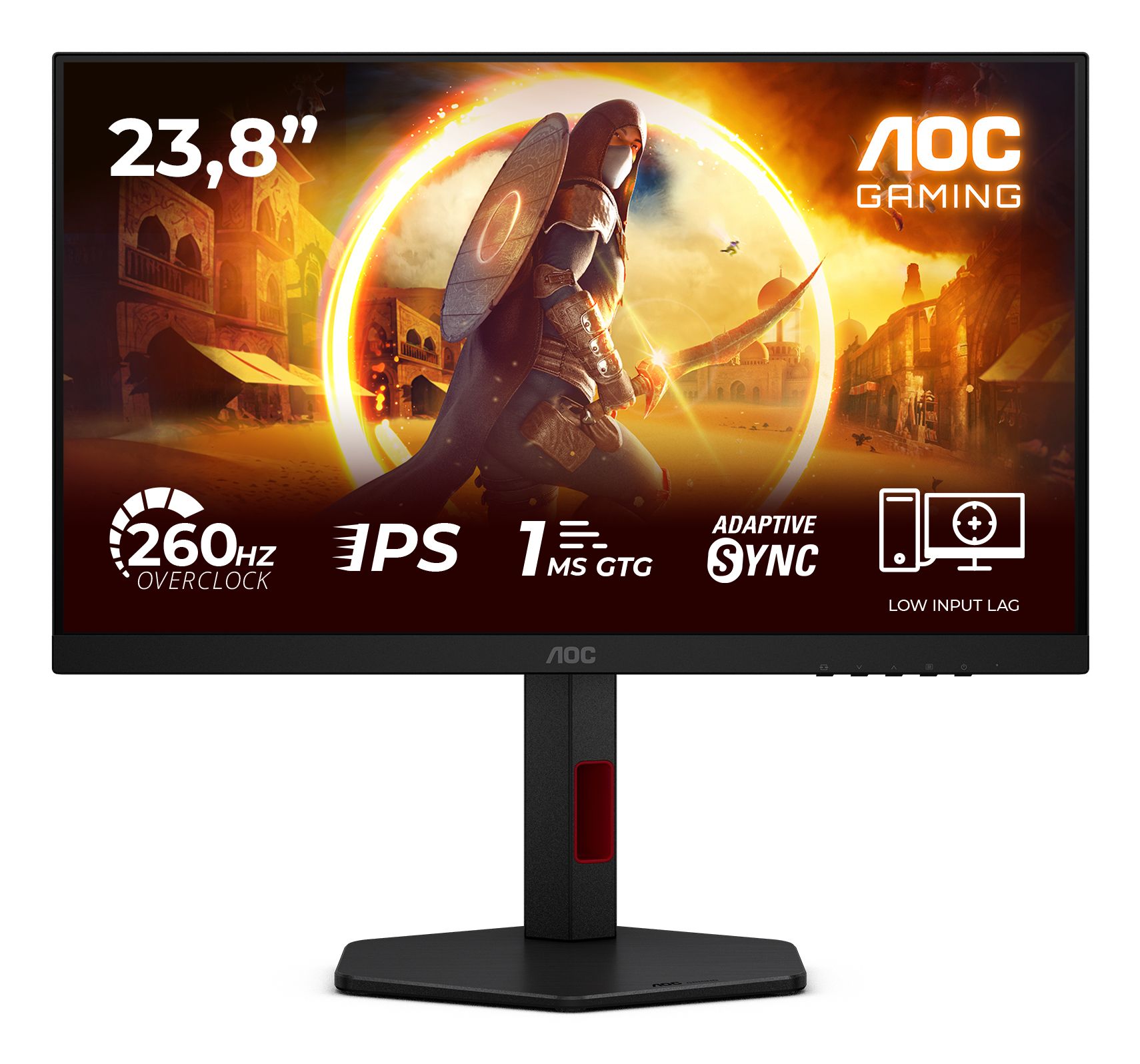 AOC G4 24G4ZR 23.8" Full HD 1920 x 1080 LED Monitor - Black/Red