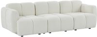 Vente-unique Canapé modulaire trois places en tissu texturé blanc cassé CARLIVI