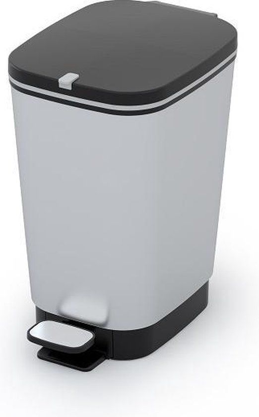 KiS-KiS KIS Chic Bin Pedaalemmer - 6L - Metallic Grijs - 18x27x30cm