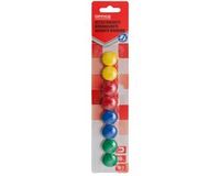 OFFICE PRODUCTS Magneten, rond, diameter 20 mm, blister van 8 stuks, assorti kleuren