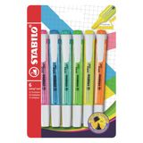 STABILO - Markeerstift - swing cool - Smalle highlighter - Etui met 6 kleuren