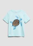 s.Oliver T-shirt met omkeerbare pailletten licht turquoise