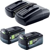 Festool energieset 2x BP 18 Li 5,0 HP-ASI HighPower accupack 18 V 5,0 Ah + TCL 6 DUO dubbele lader