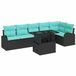 vidaXL Tuinbank Set 7 stuks Zwart Polyrattan