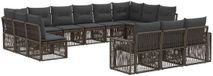 vidaXL Ensemble de banc de jardin 13 pièces gris et gris foncé polyrotin