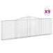 Syfax Gegalvaniseerde stalen gaasbakken, 9 stuks, afmetingen 400x30x120/140 cm
