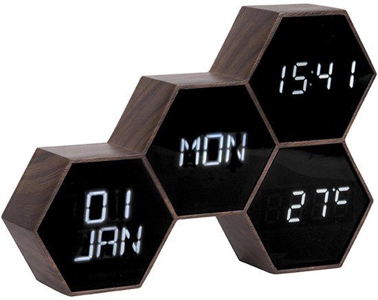 Karlsson Six in the Mix Alarm Clock - Rubberized Black - 17.5x12x4.5cm