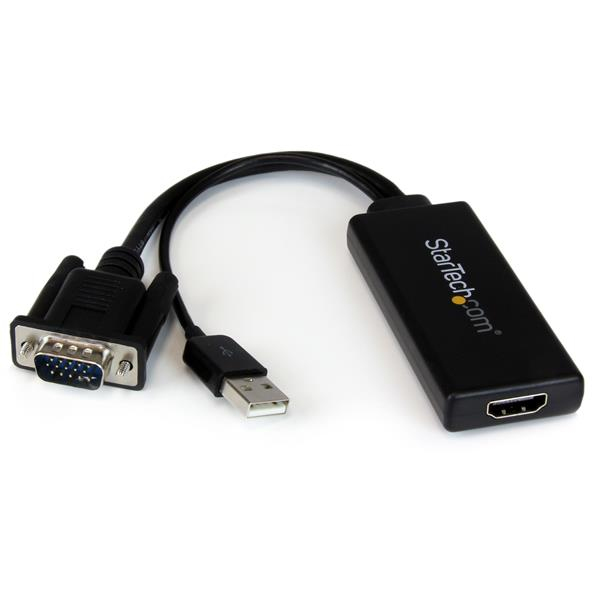 StarTech.com VGA-naar-HDMI-adapter met USB-audio & -voeding   draagbare VGA-naar-HDMI-converter    1080p