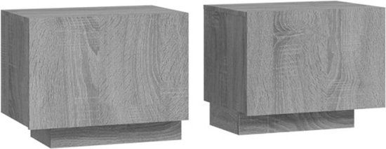 vidaXL Nachtkastje 100x35x40 cm bewerkt hout grijs sonoma eikenkleurig