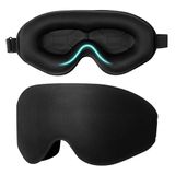 Blendura Slaapmasker, 100% lichtdicht, 3D, superzacht, comfortabel, verstelbare oogschelp, zwart