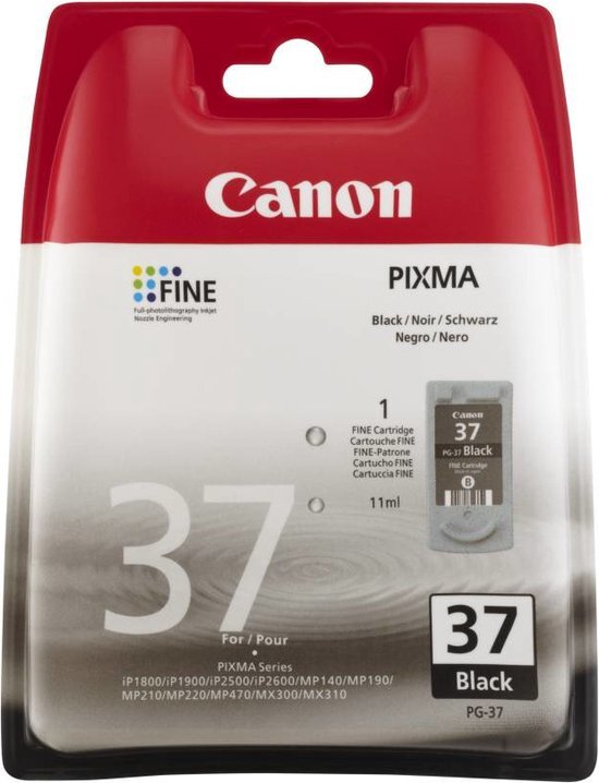 Canon PG-37BK single pack / foto zwart