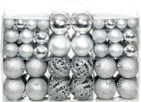vidaXL 100-delige Kerstballenset 3/4/6 cm Zilverkleurig