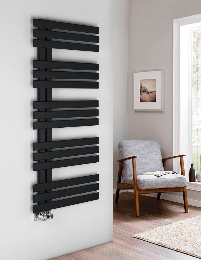 Sapho Silvana handdoekradiator - 50x124 cm - mat zwart