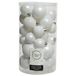 Decoris kerstballen - 60x st - wit - 4-5-6 cm - kunststof - kerstversiering