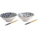 Lachineuse Set met 2 blauwe Japanse stijl kommen ø 20,5 cm