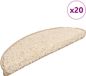 vidaXL - Trapmatten - 20 st - 56x17x3 cm - Crème - Halfrond