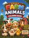 Farm Animals Coloring Book: Color Cute Farm Animals & Learn Their English Names - Fun Coloring Pages with Farm Scenes For Kids Ages 3+