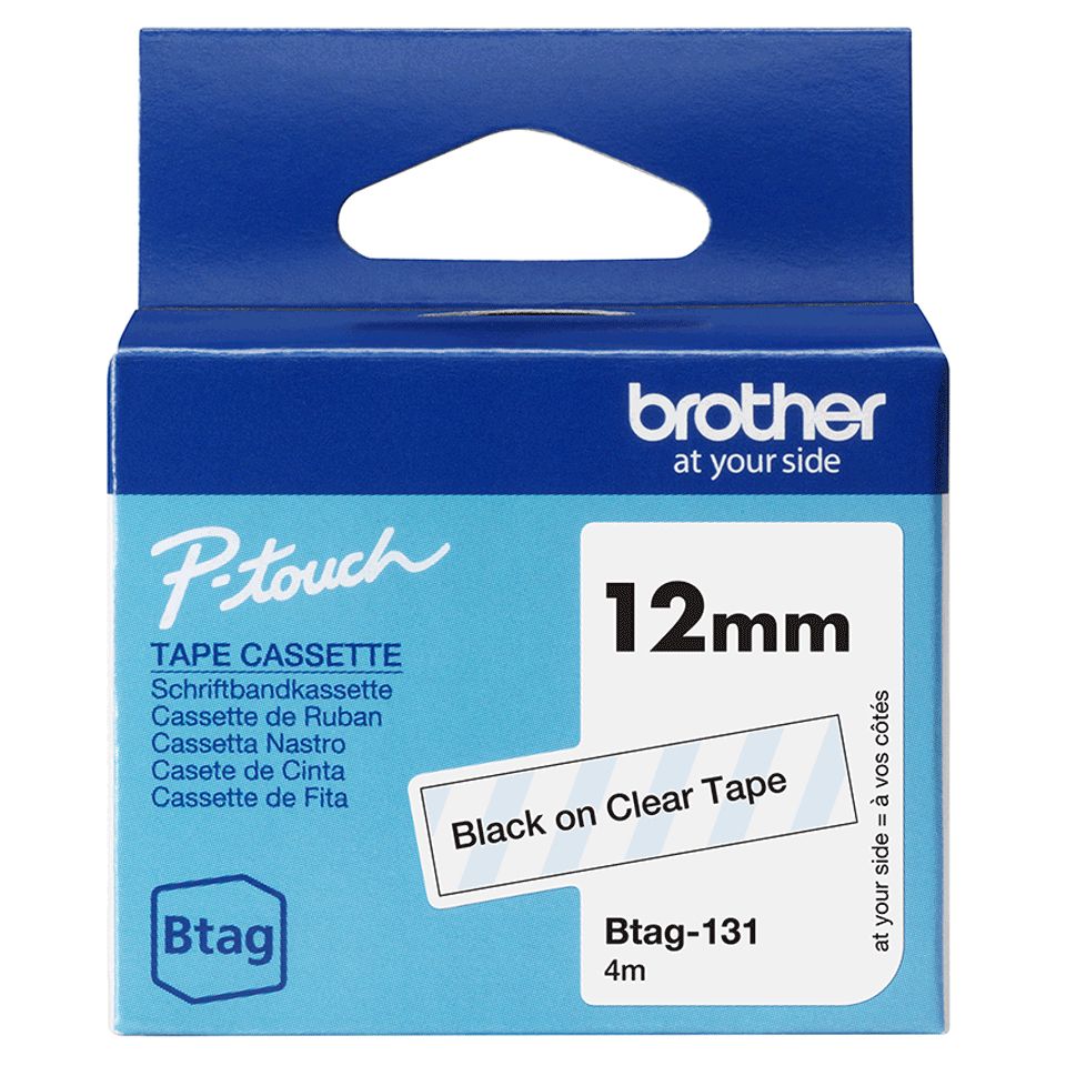 Brother BTAG-131 Zwart op zilver labelprinter-tape