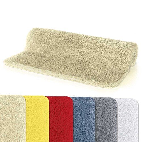 Spirella Badmat, douchemat "Fino", langpolig, 25 mm, pluizig, antislip, gebruik met vloerverwarming, sneldrogend, 60 x 90 cm, beige