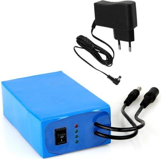 RexTech Led strip batterij 12V met oplader - Complete Plug en Play set - Hoge capaciteit van 36 Watt - Led strip accu