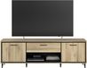 OSTARA meuble TV, 2 portes, 1 tiroir, 179,9 x 39,8 x 56,9 cm, placage chêne noir, fabrication en France