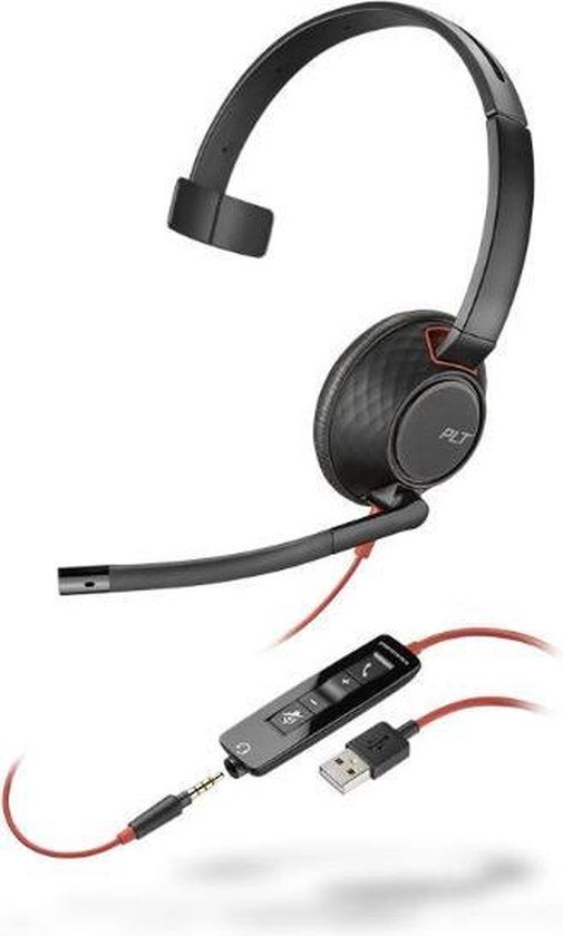 Poly Plantronics Blackwire 5210 Headset - USB & 3.5mm - On-ear - Noise Cancelling