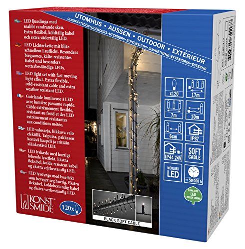 KONSTSMIDE 4585-117 LED lichtketting - voor buiten - 120 warm witte diodes - zwart