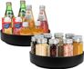 Famanu – Draaiplateau kruidenrek set van 2 – 360° draaibare keukenorganizer van zwart metaal